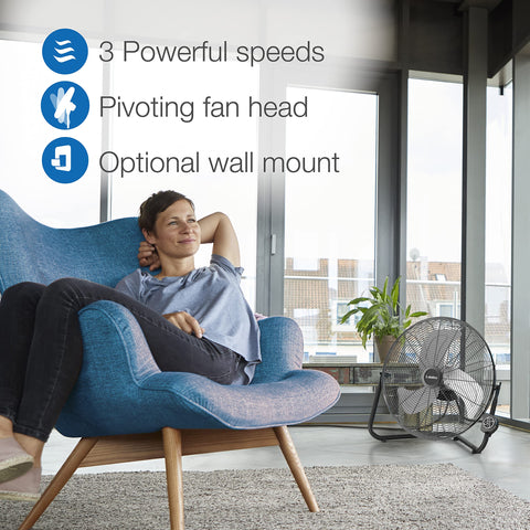 Lasko remote control enables easy operation from across the room.