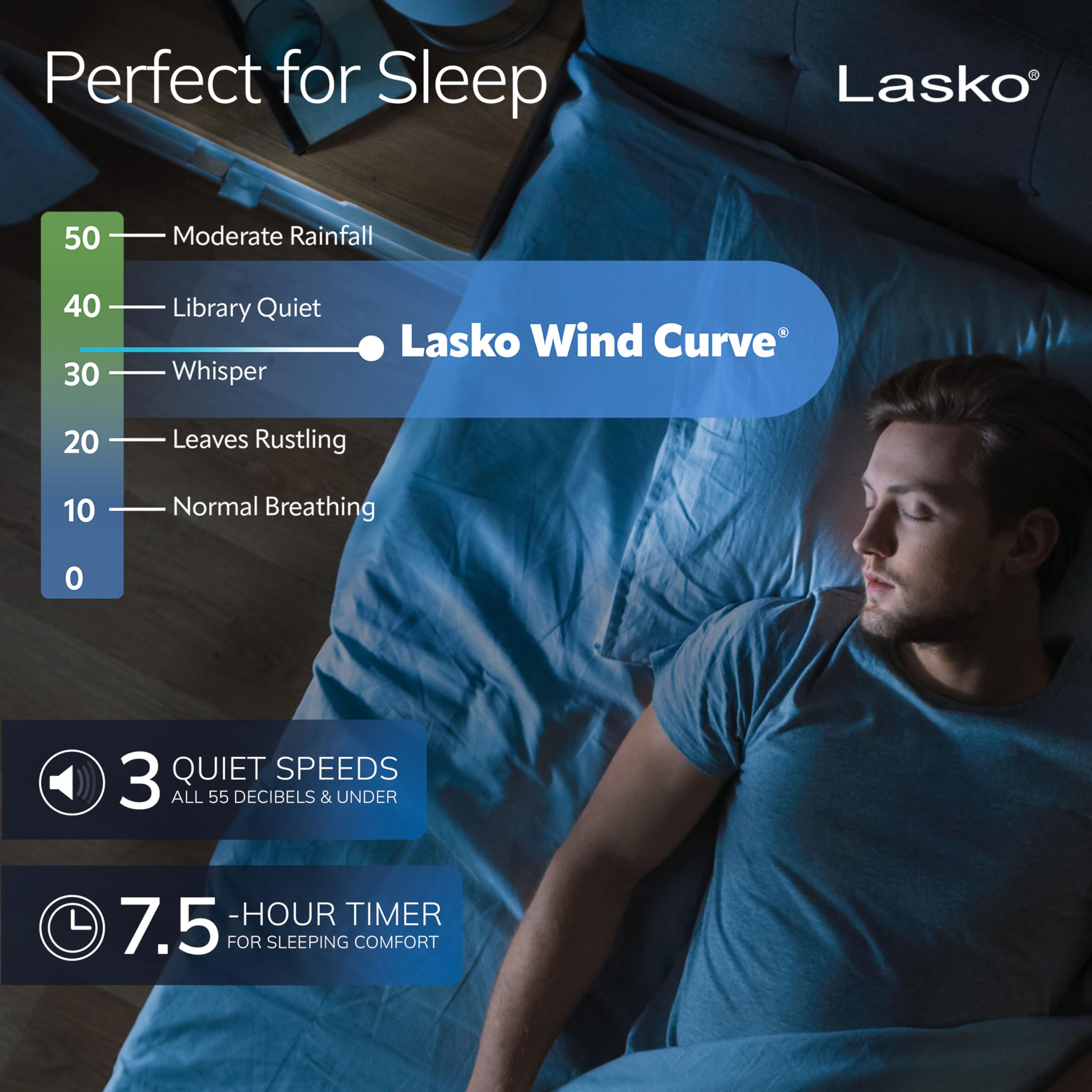 Lasko T42954 tower design saves space in bedrooms