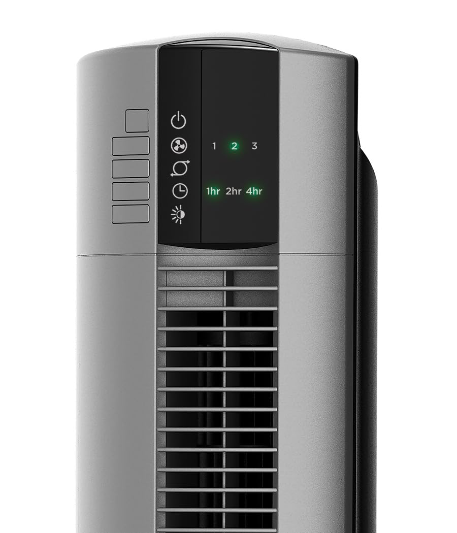 Lasko portable handle enables easy relocation around the home.