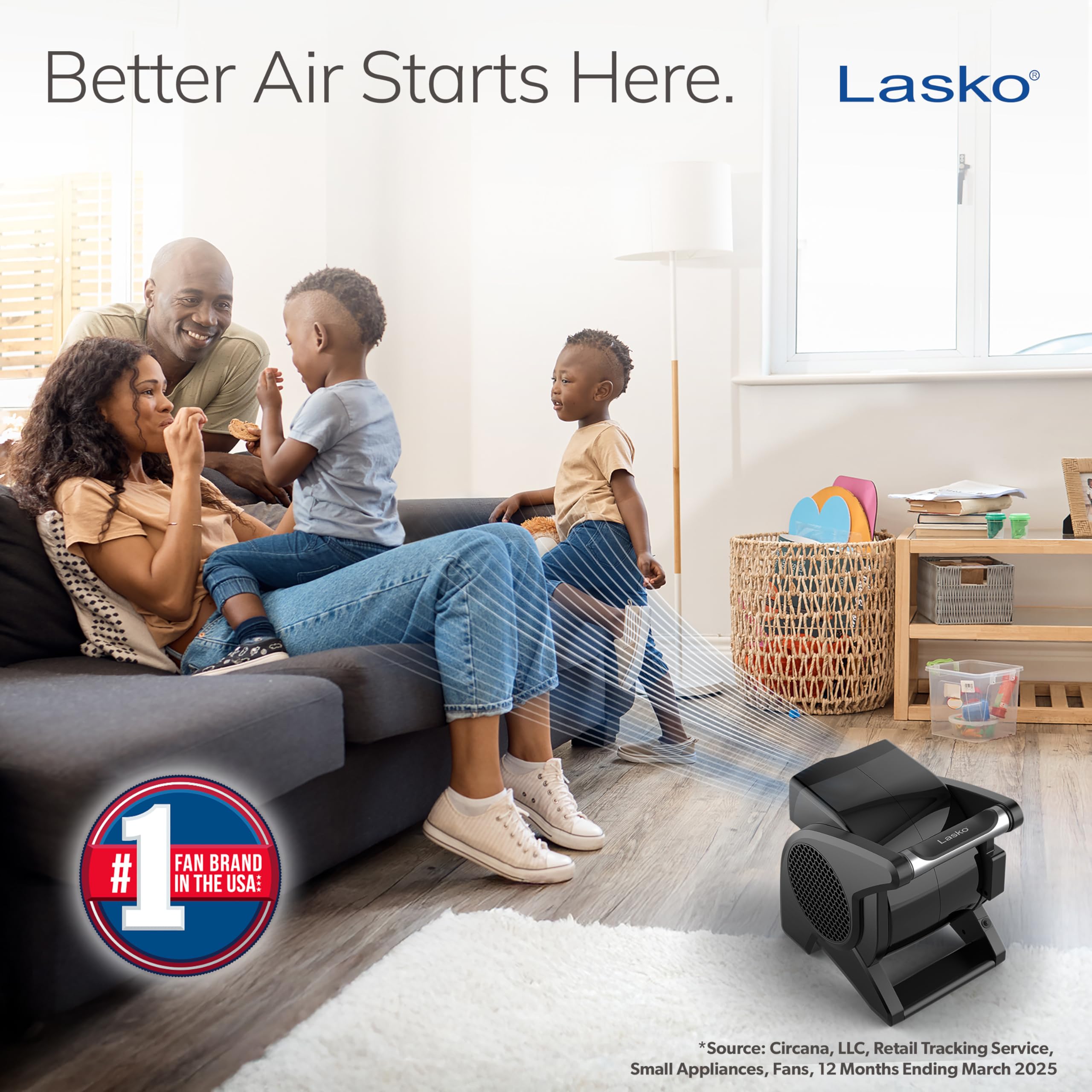 Lasko U15617 pivoting utility fan side view highlights portable design for quick room cooling