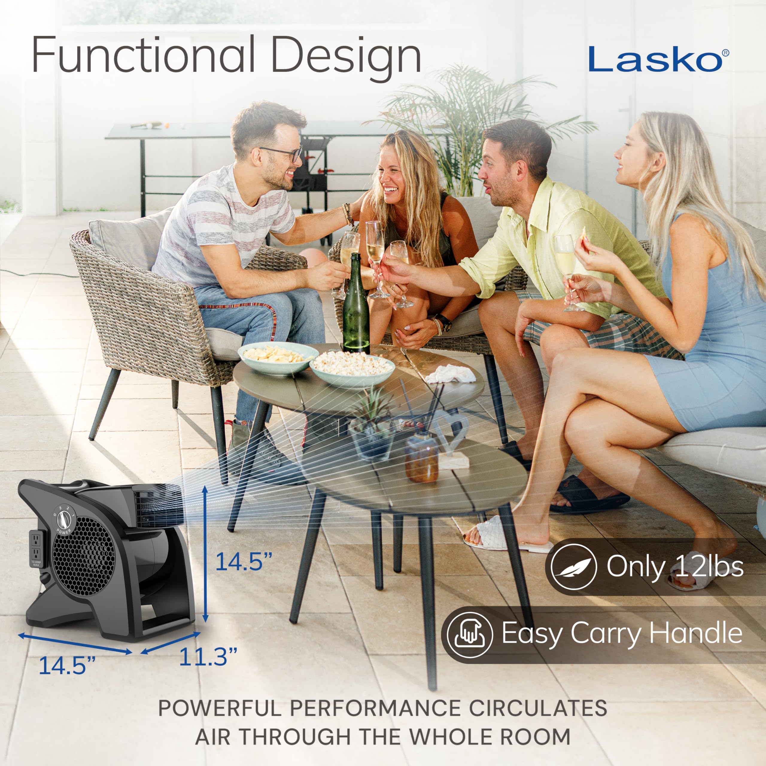 Lasko U15617 safety circuit breaker adds peace of mind during operation