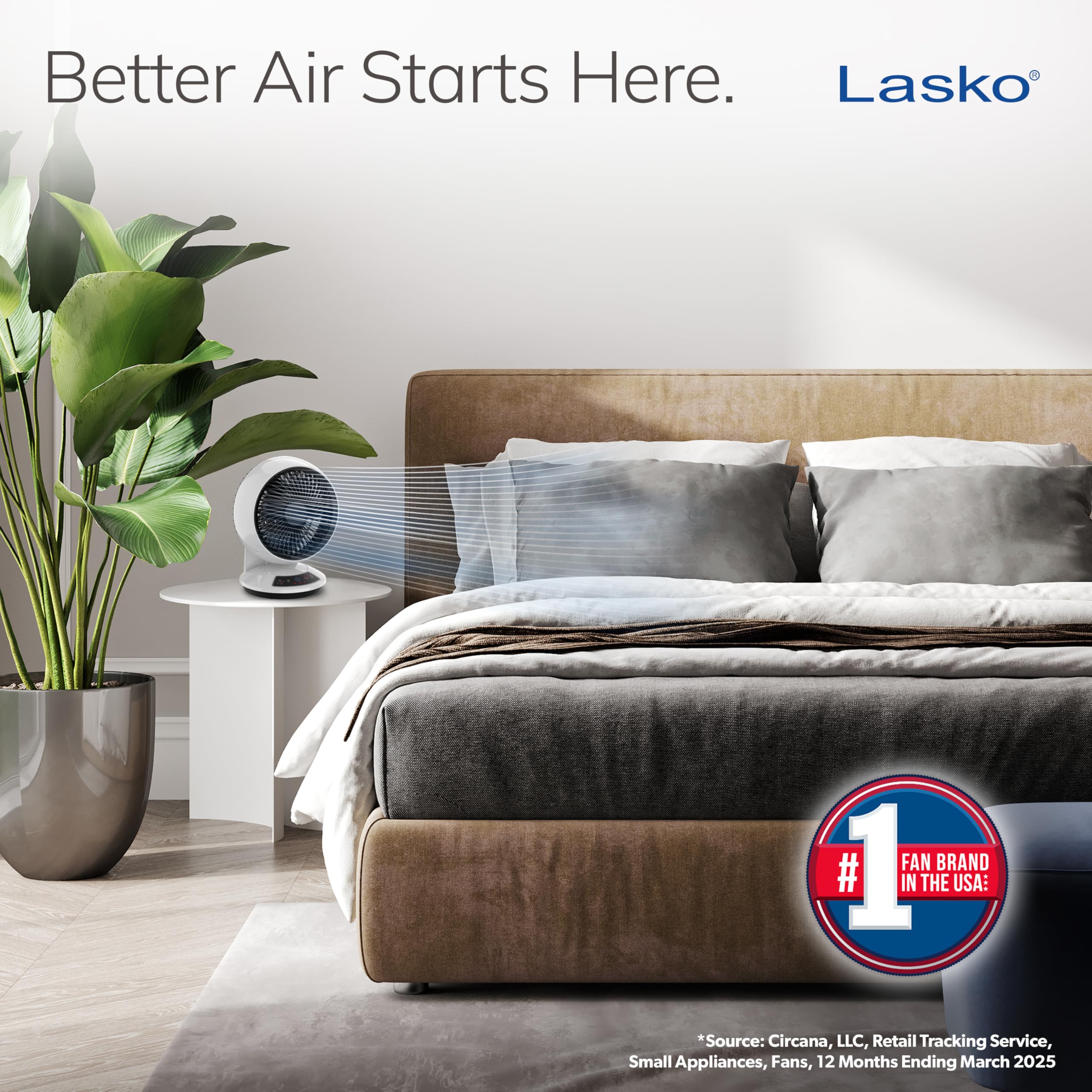 Lasko Whirlwind back view with remote storage and control access
