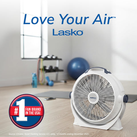 Lasko WindMachine 20in side view demonstrates portable design for easy transport