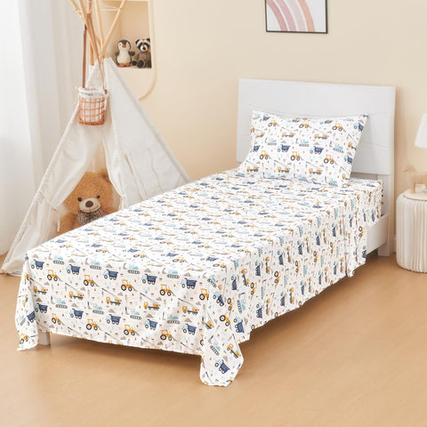 Lasoftan kids sheet set brightens bedrooms and simplifies bedtime routines.