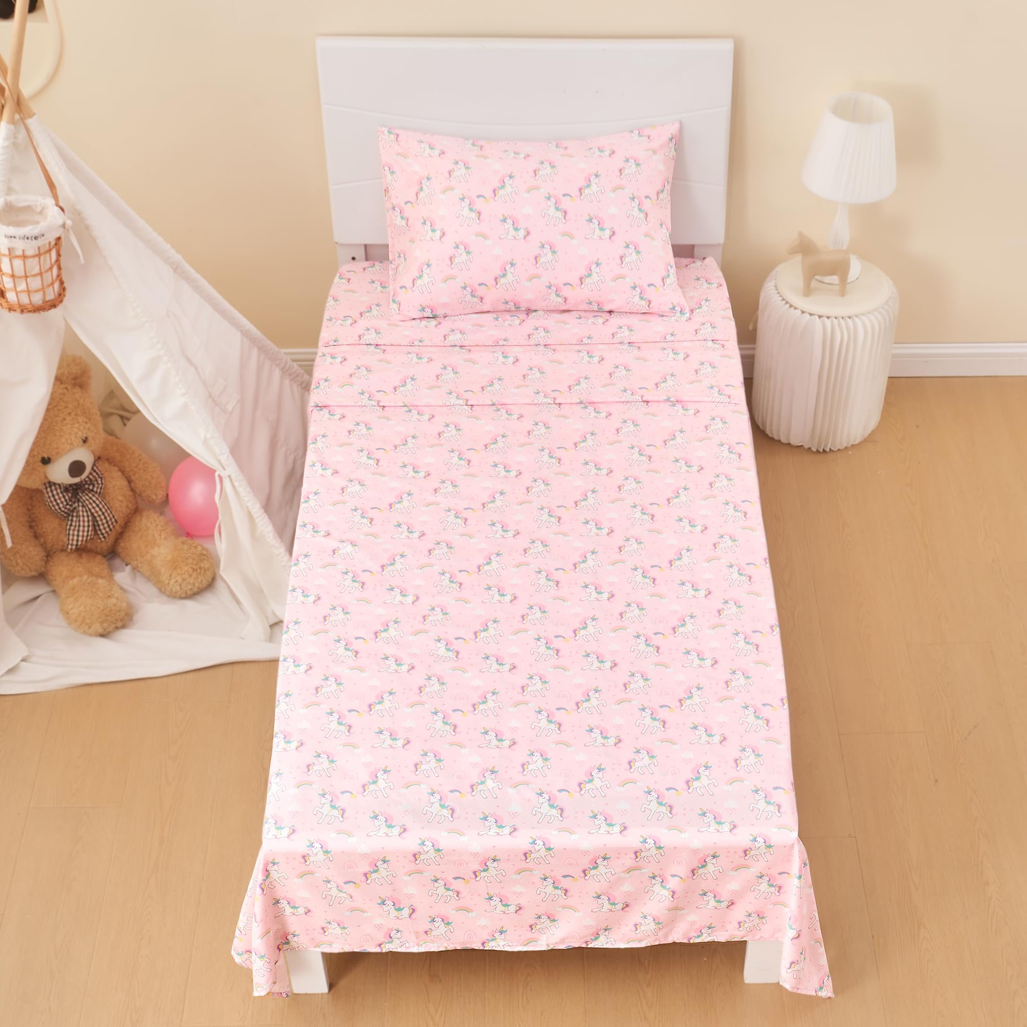 lasoftan pillowcase twin pink unicorn adds gentle skin-friendly touch.