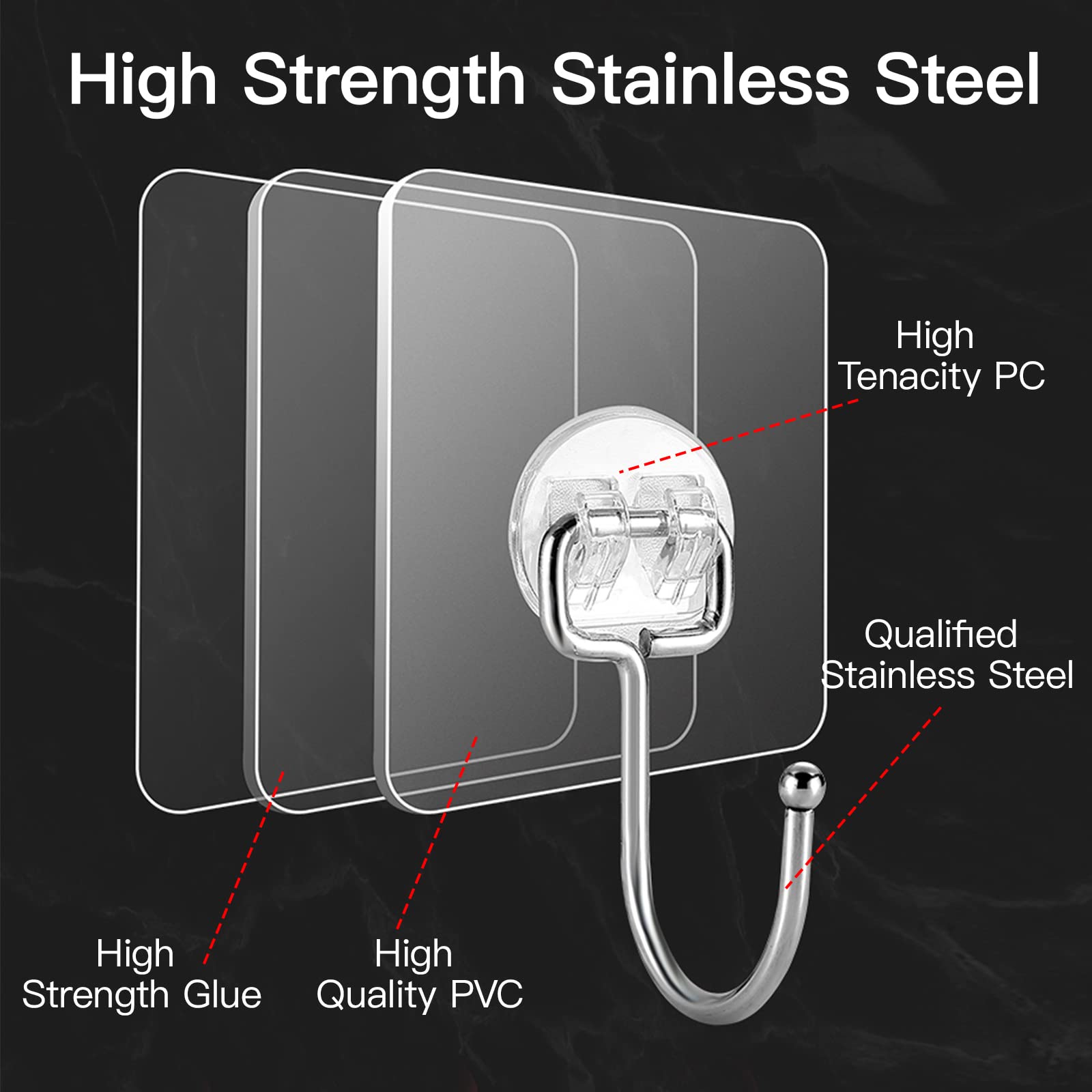 Latoxcaa wall hook for damage-free installation eliminates holes.