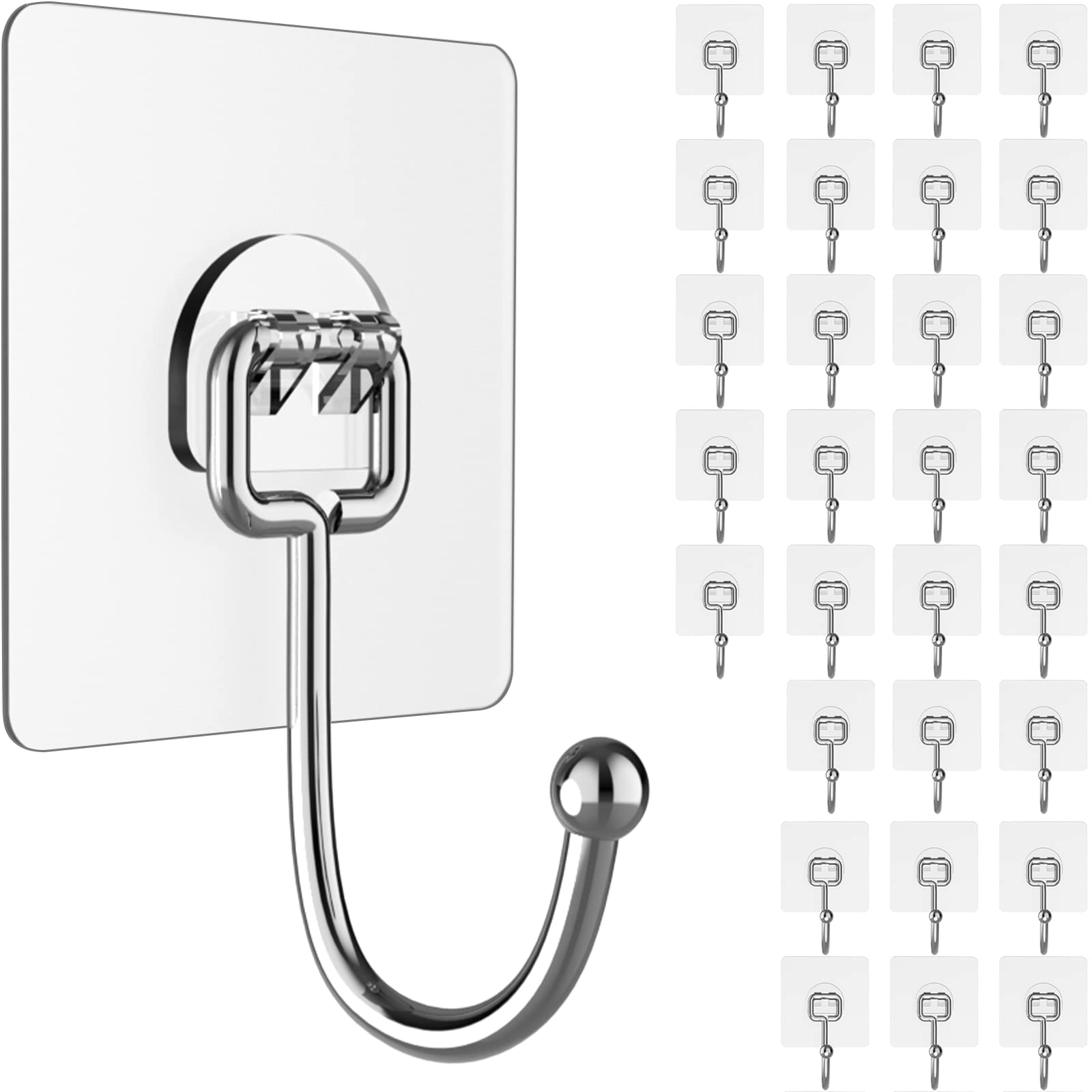 Latoxcaa heavy-duty adhesive hook holds 44 lbs on smooth surfaces.