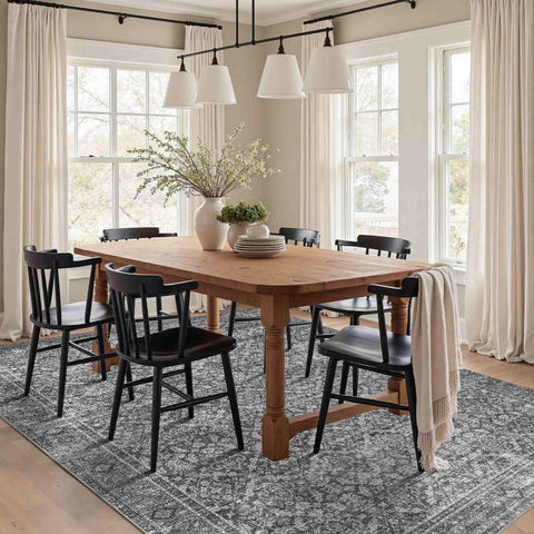 Latte&Fog kids- and pets-friendly rug provides a safe play area.