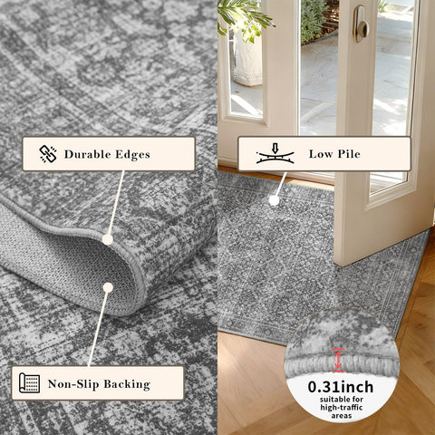 Latte&Fog low-pile dense fibers resist shedding and snagging at doors.