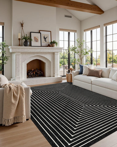 Latte&Fog 5x7 rug with non-slip backing for safer, stable floors.