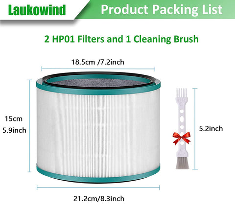 Laukowind Dyson HP01 HP02 DP01 filter pack angled view facilitates quick replacement