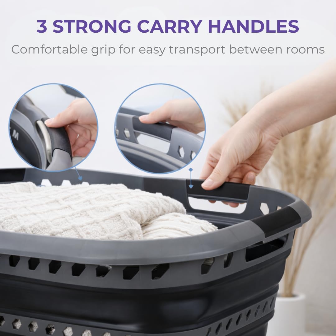 Laundry 360 40 liter capacity in an oval shape for efficient laundry storage.