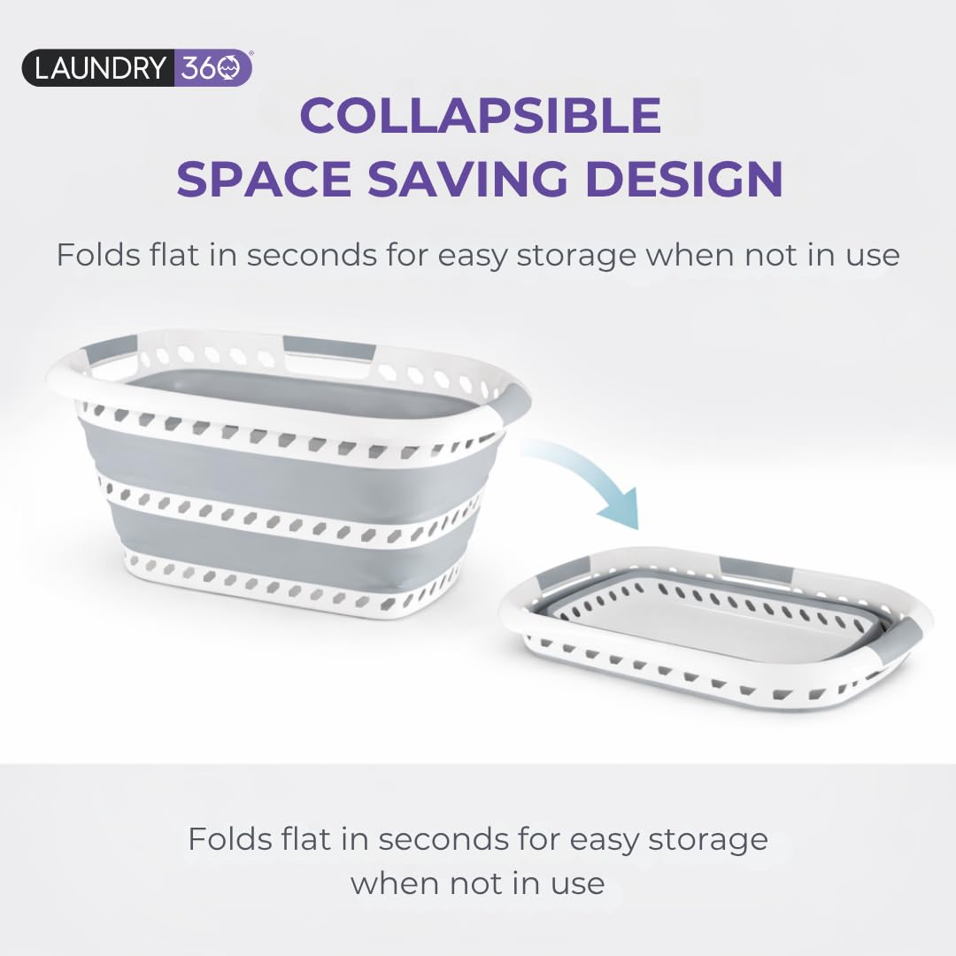 Laundry 360 oval basket with three secure handles for easy transport