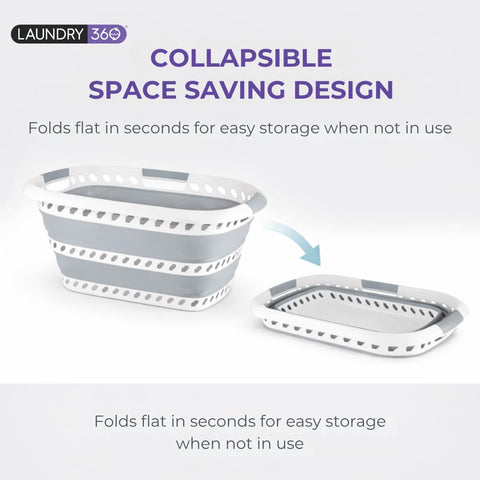 Laundry 360 oval basket with three secure handles for easy transport