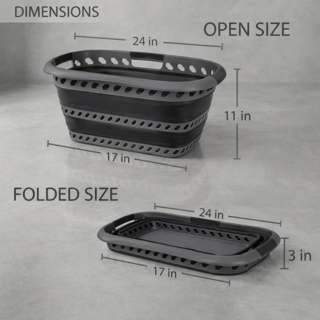Laundry 360 grey/black finish complements any decor in a compact design.
