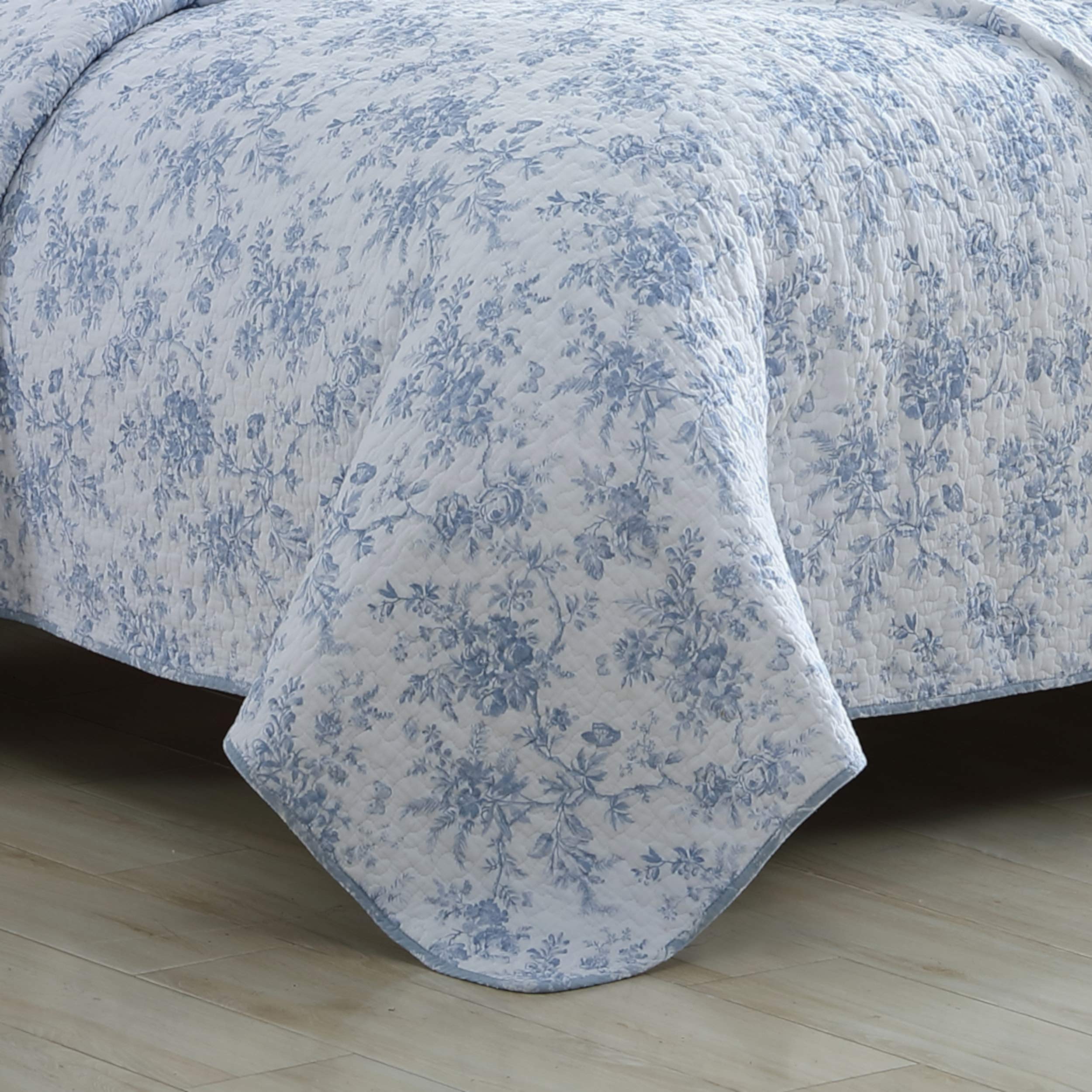 Laura Ashley bedroom styling with Walled Garden Blue adds refined charm
