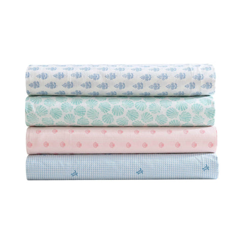 Laura Ashley Brand Store Francesca Blue display invites exploration of timeless bedding options.