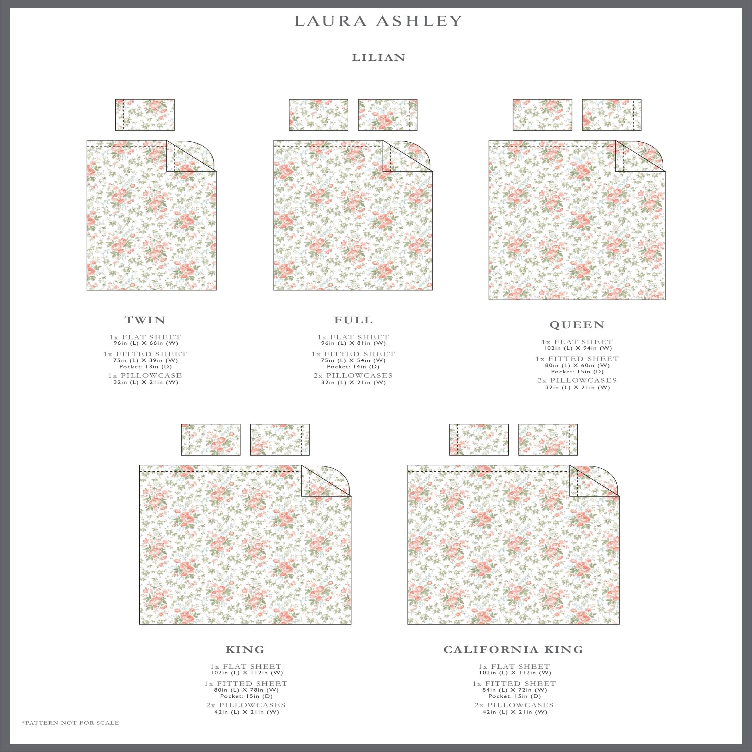 Laura Ashley Lilian Coral pillowcases add coordinated, hotel-like elegance.