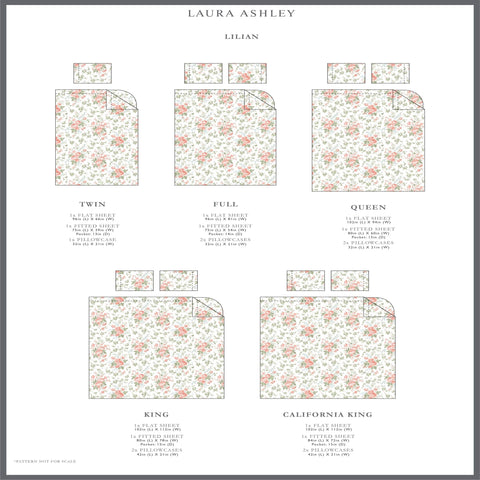 Laura Ashley Lilian Coral pillowcases add coordinated, hotel-like elegance.