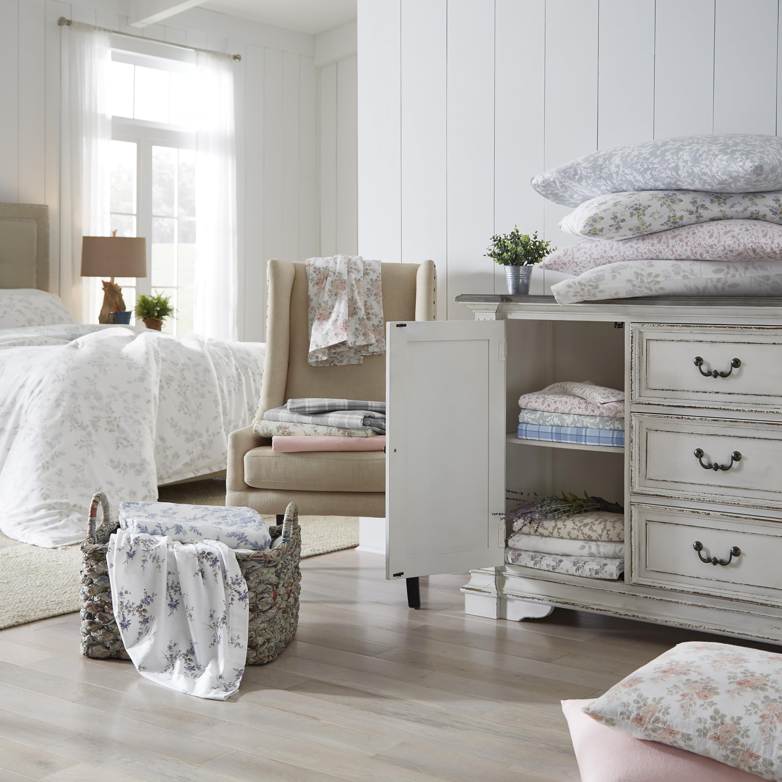 Laura Ashley brushed finish on flannel sheets for soft touch and warmth
