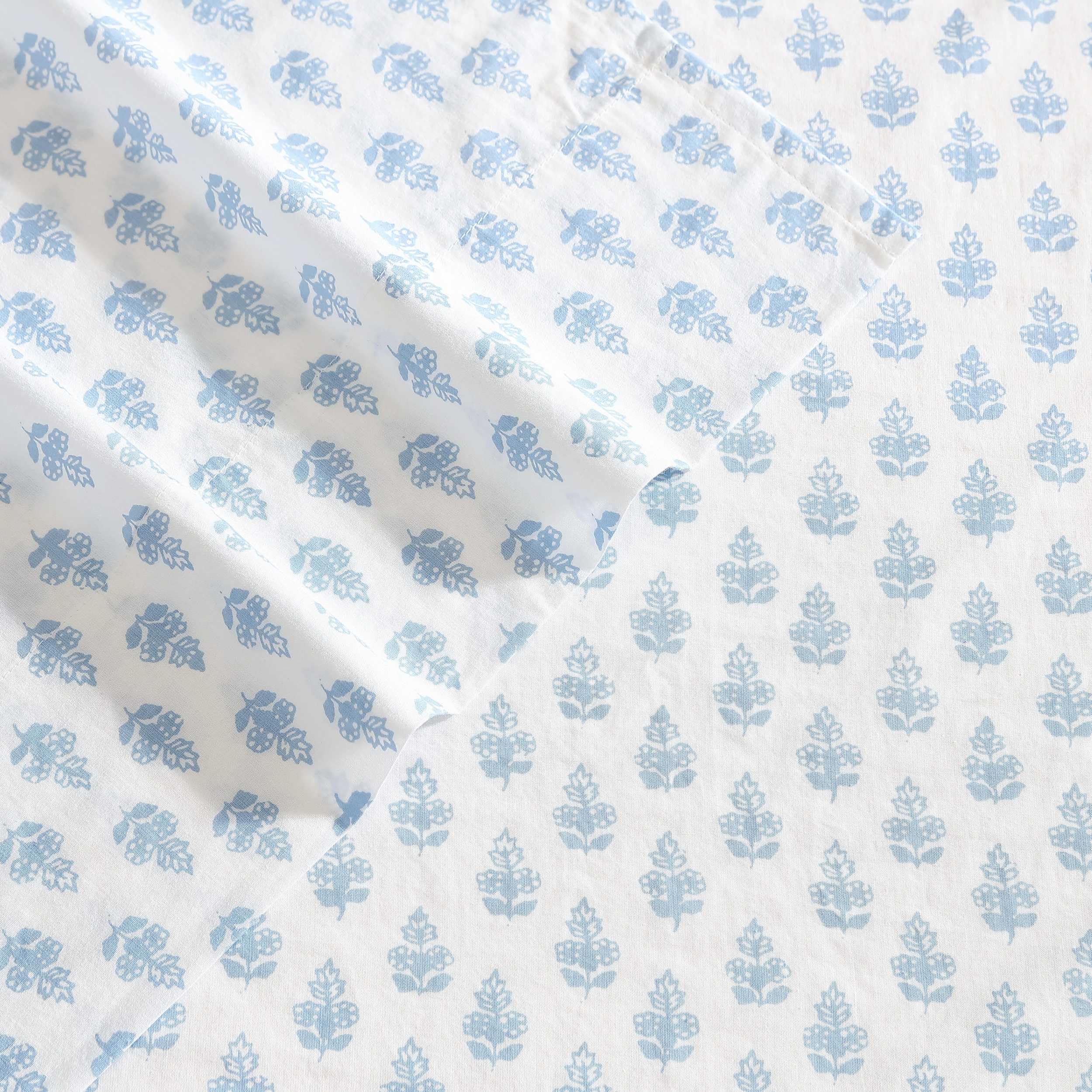 Laura Ashley Francesca Blue king pillowcases with self hem for polished look