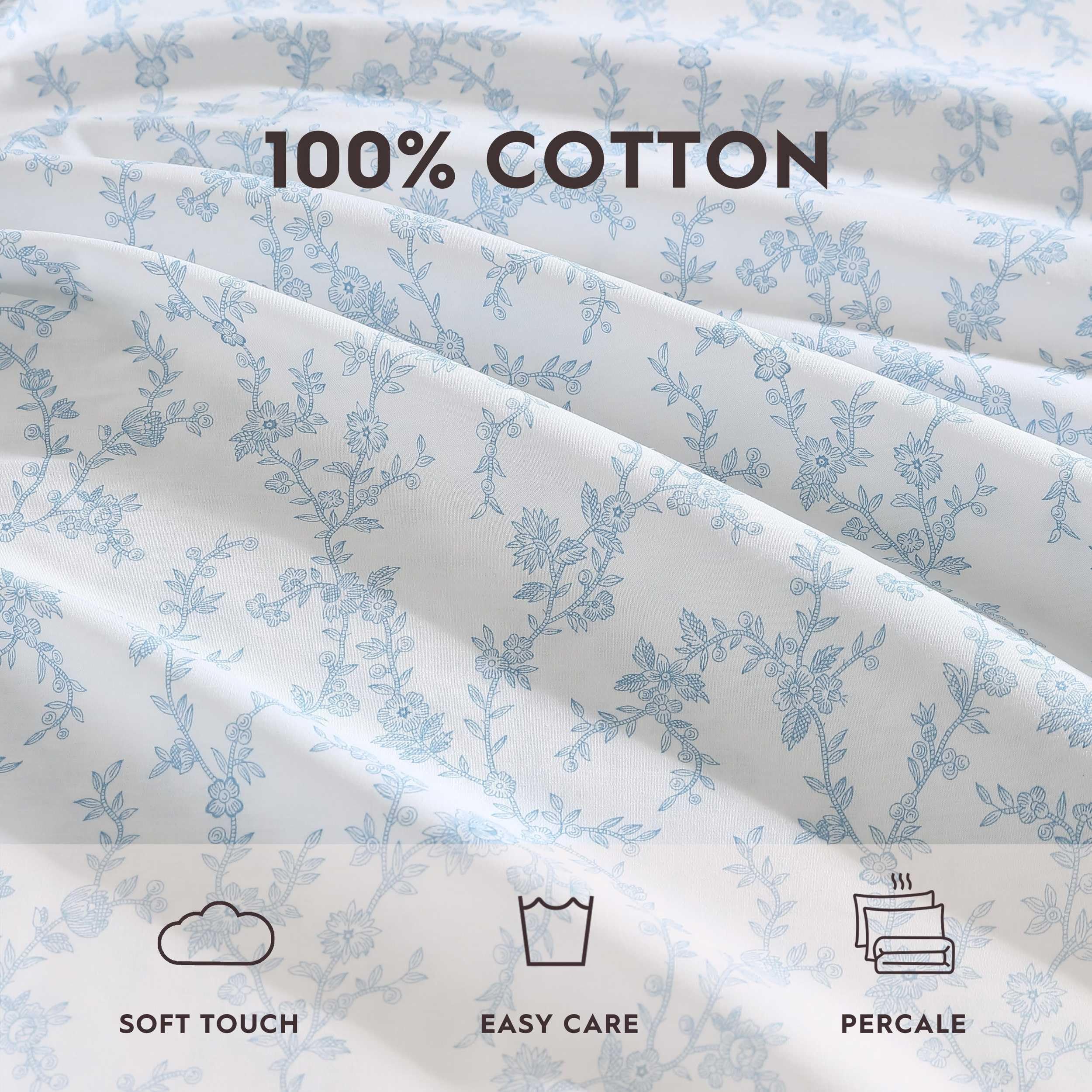 Laura Ashley king pillowcase with ruffled hem detail for farmhouse charm