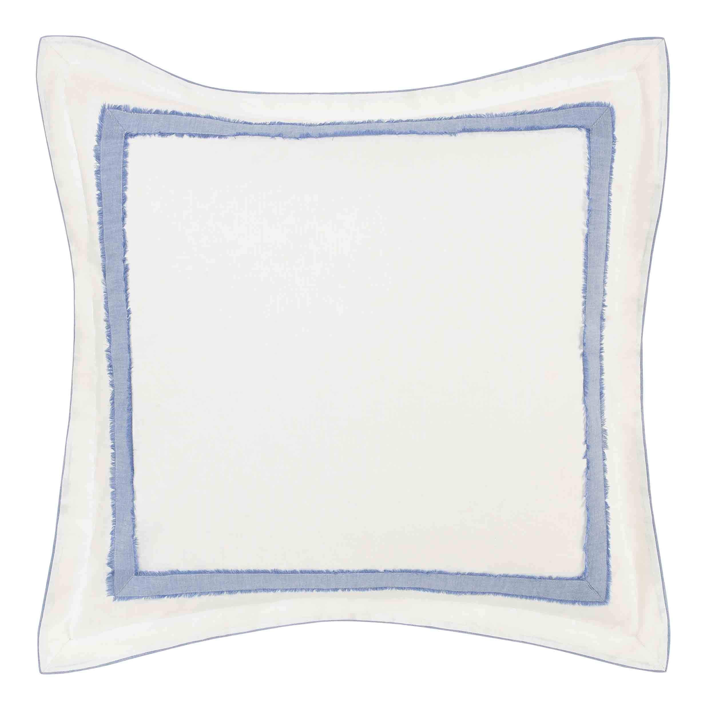 Laura Ashley Mila Blue euro sham front view with contrasting border for style