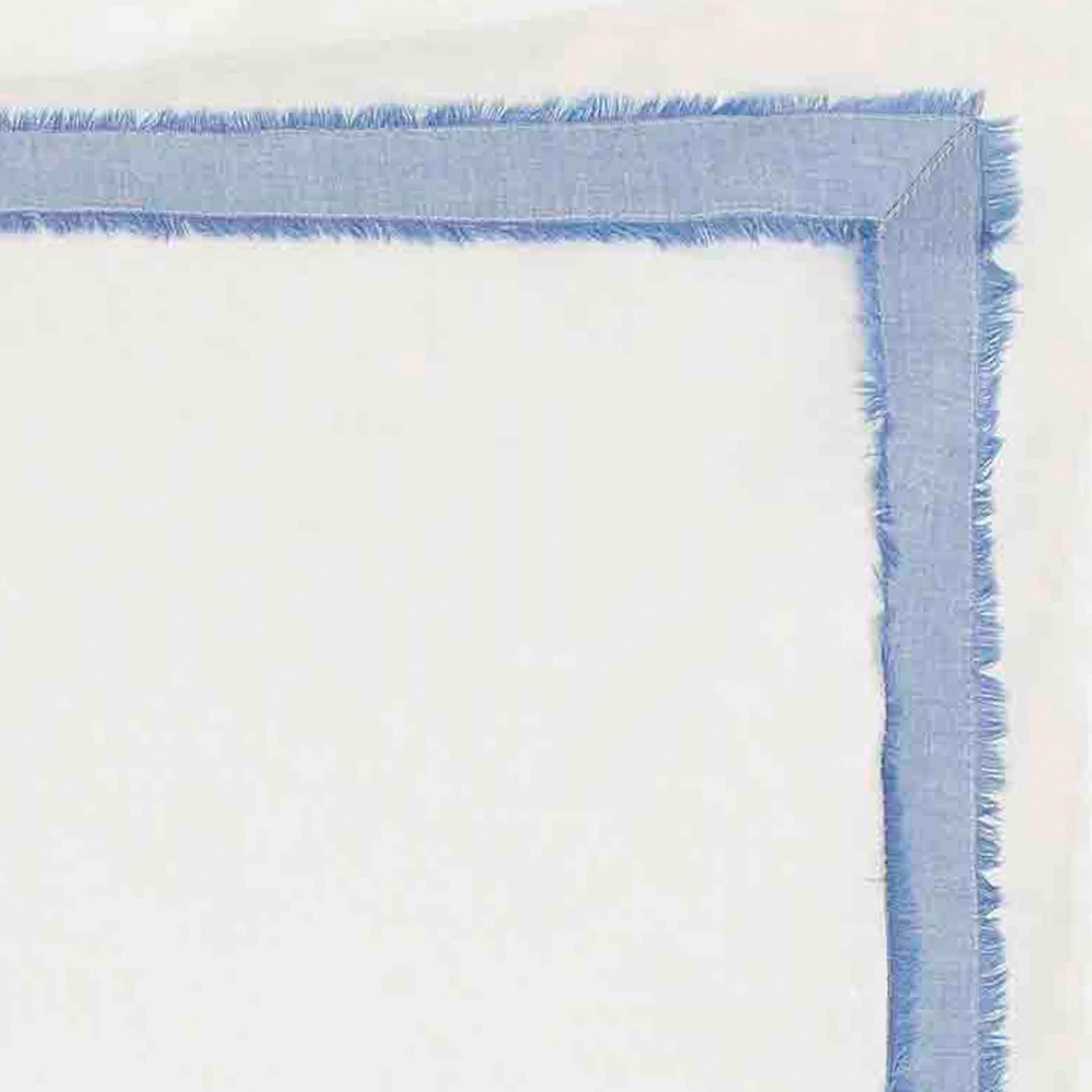 Laura Ashley Mila Blue euro sham on bed illustrating layered styling options