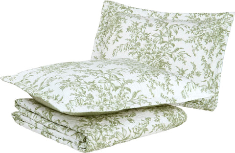 Laura Ashley Queen Quilt Set, reversible design for easy styling and versatility.