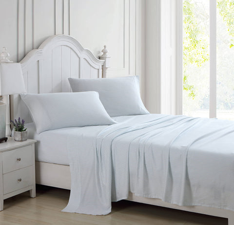 Laura Ashley Ramona Blue closeup stitching highlights durable finish.