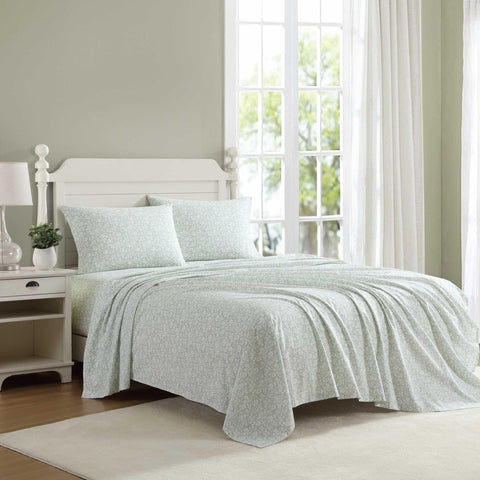 Laura Ashley cotton percale king fitted sheet with snug fit and airflow