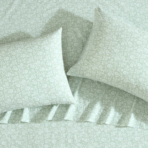 Closeup of Laura Ashley percale fabric texture highlighting crisp weave