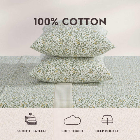Laura Ashley Tierney Green tones image conveys calm, classic British-inspired bedroom color