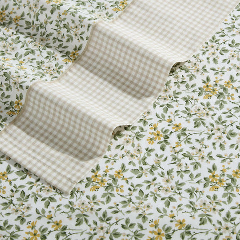 Laura Ashley fabric close-up reveals smooth percale texture and durability