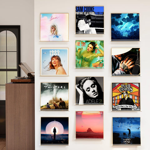 Laurensory vinyl record display keeps albums accessible and organized.
