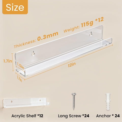 Laurensory wall-mounted shelf installs quickly with included screws.