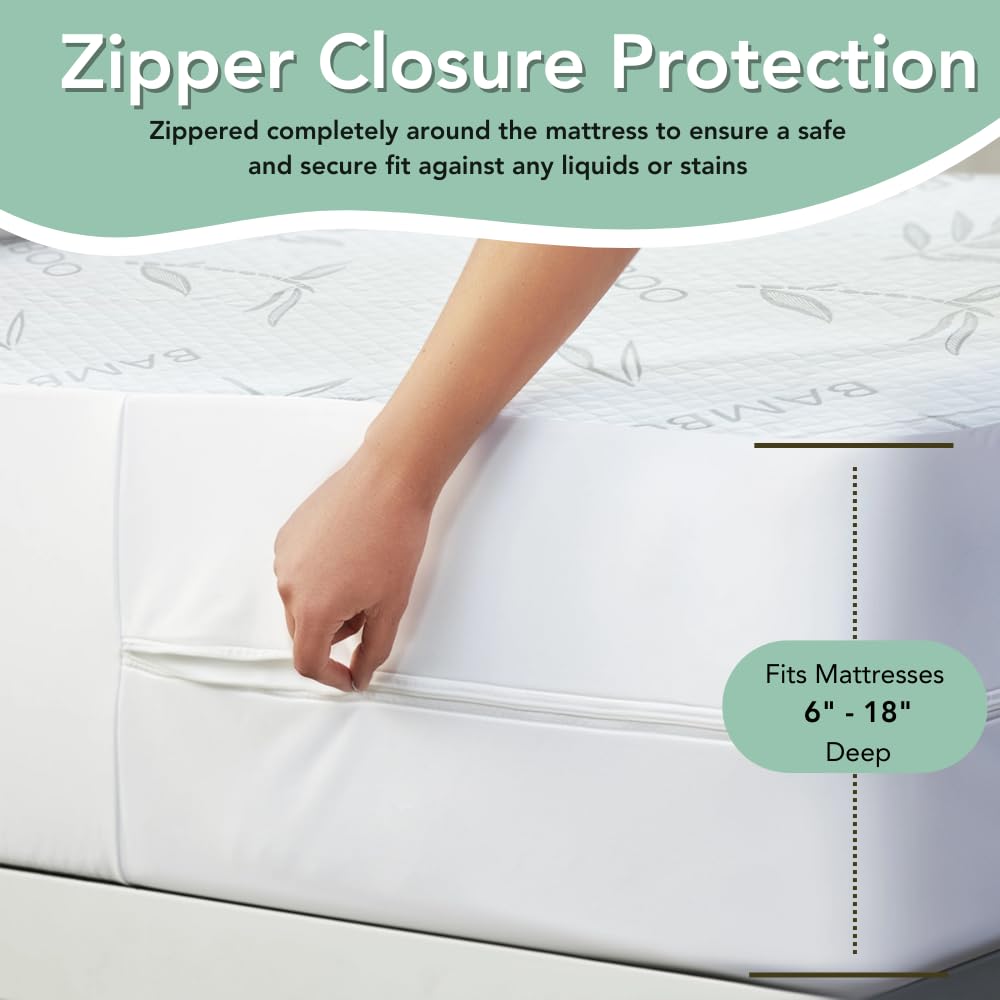 Laven Birch zippered encasement protects top and bottom of mattress