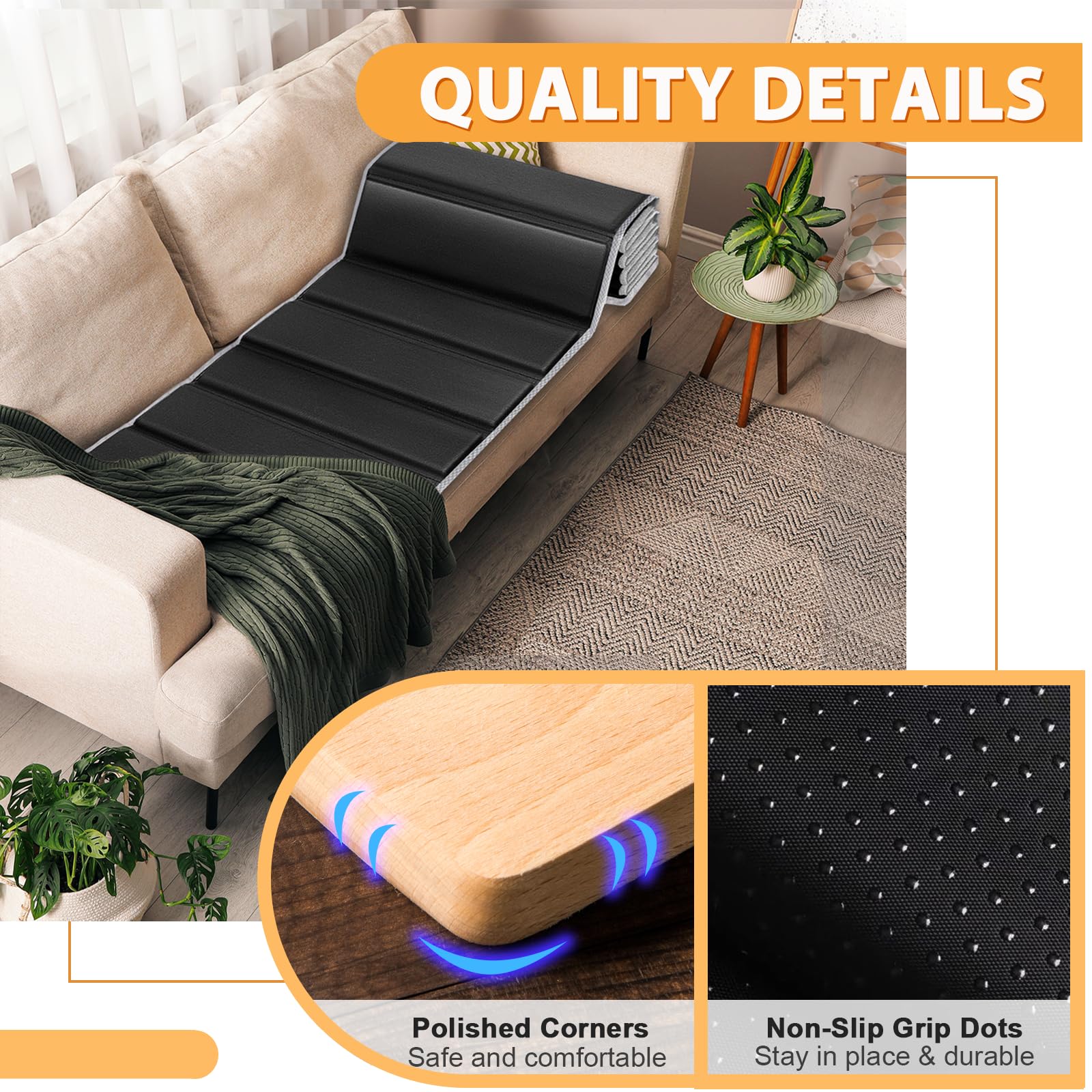 LAVEVE anti-slip fabric dots grip the frame to prevent shifting.
