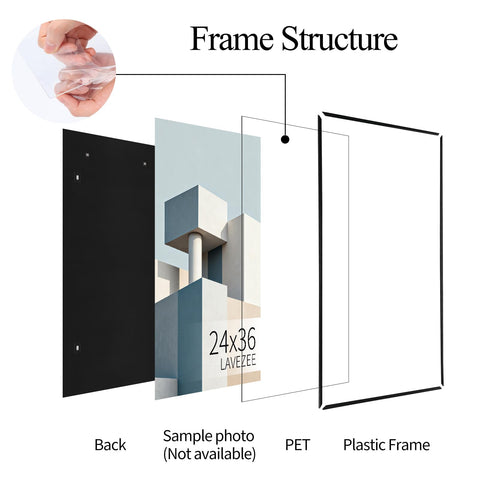 Lavezee frame on office wall showing organized, professional presentation.