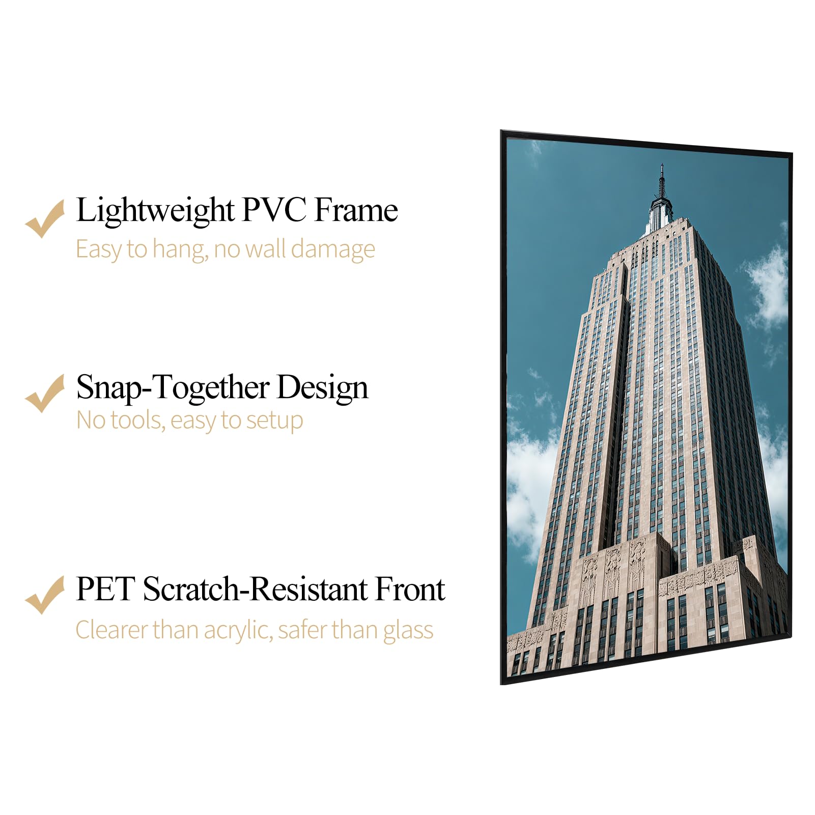 Lavezee 24x36 frame mounted horizontally on wall for wide layouts