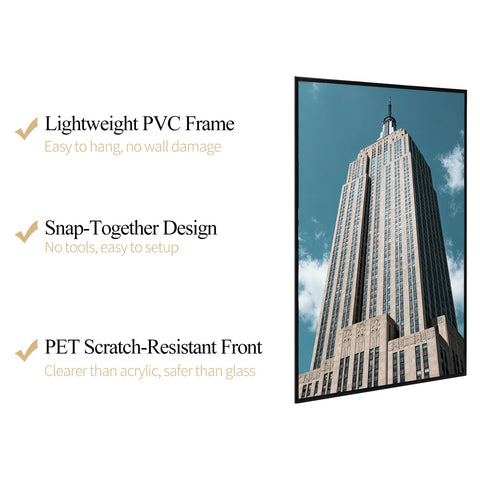 Lavezee 24x36 frame mounted horizontally on wall for wide layouts