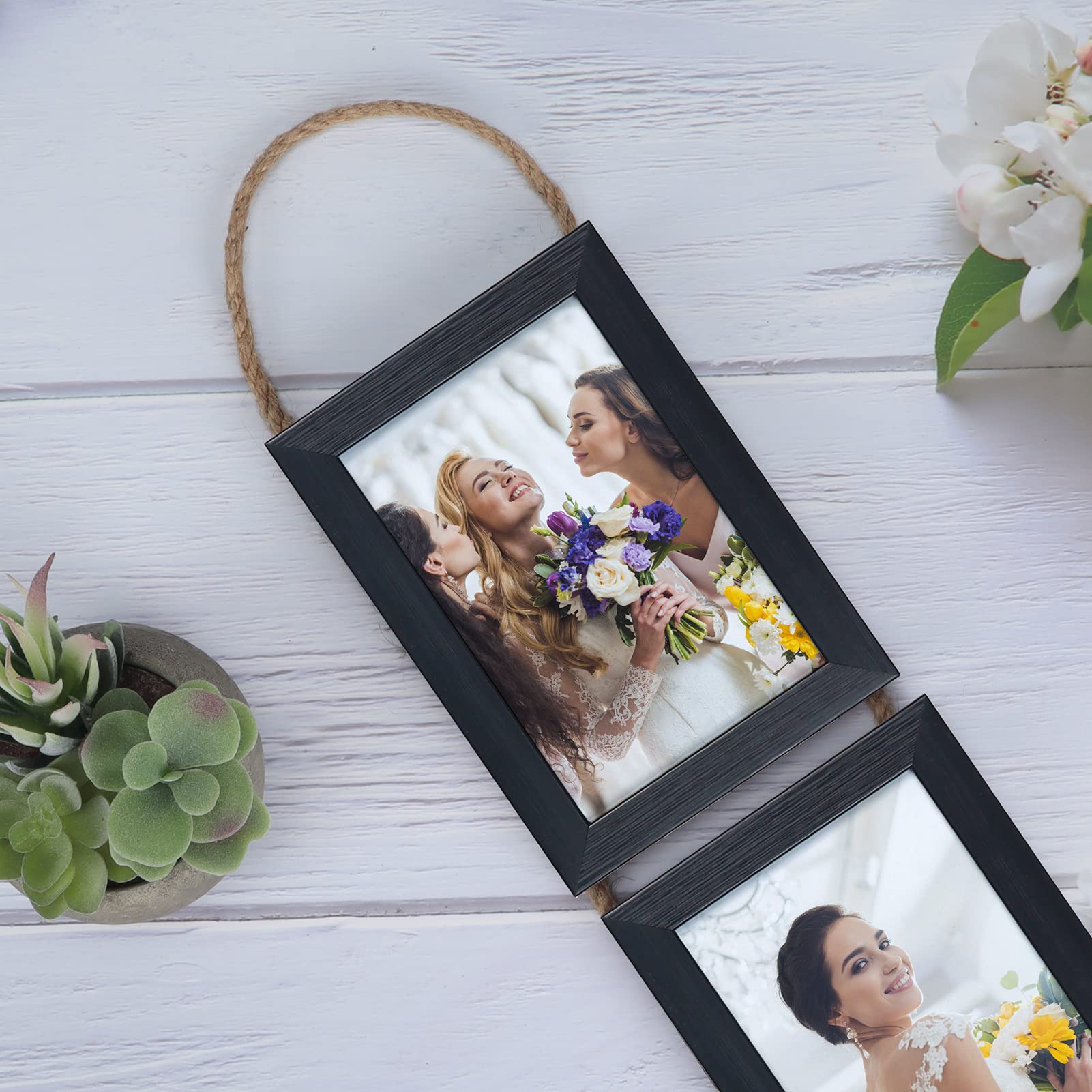 Lavezee black 4x6 collage frame with real glass for crystal-clear display