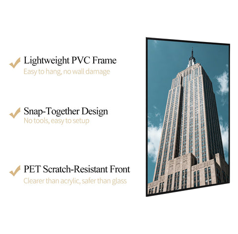 Lavezee ultra-thin border highlights minimalist poster presentation