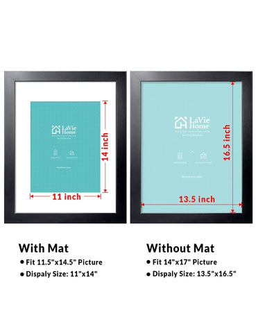 LaVie Home 14x17 black poster frame back view showing sturdy backboard
