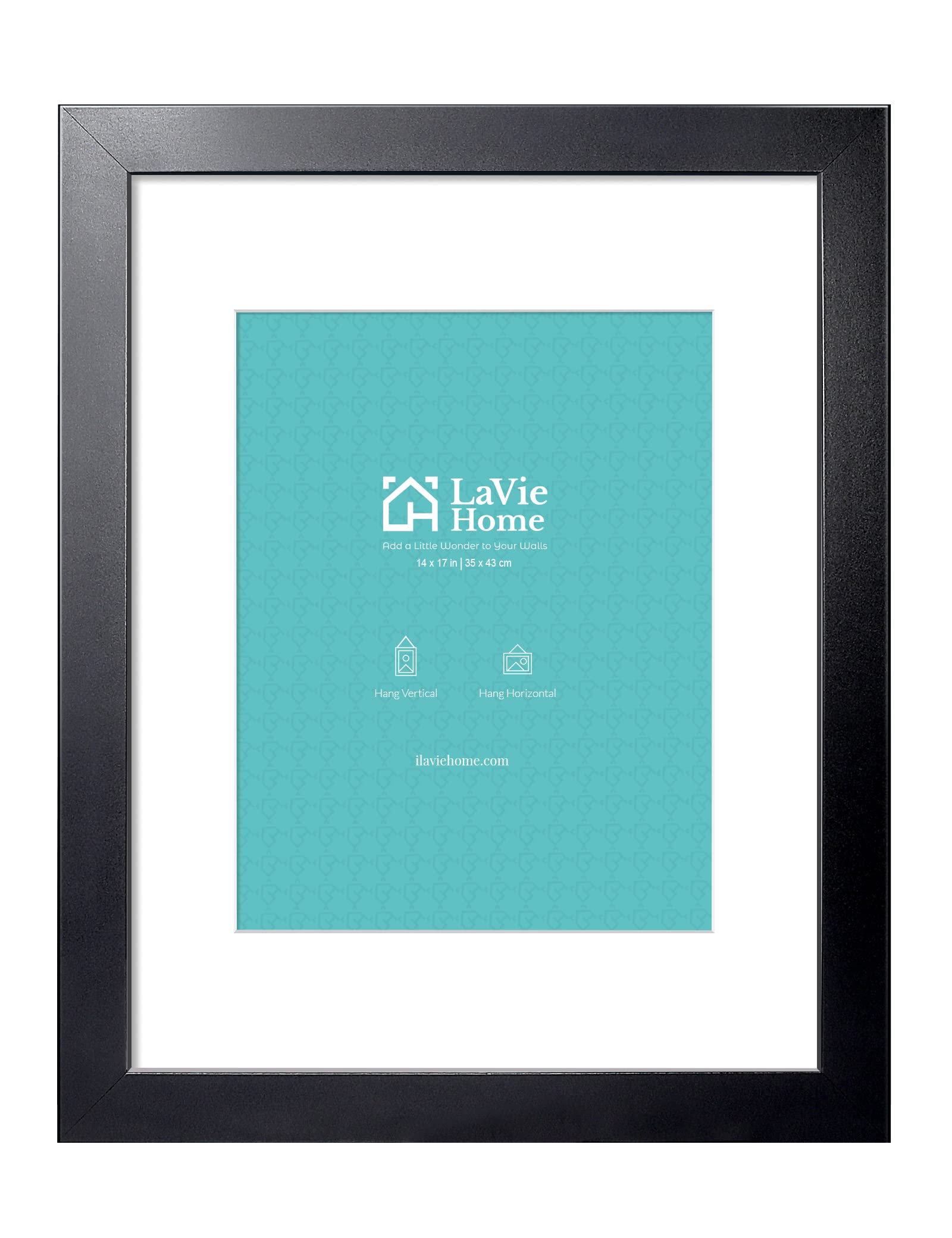 LaVie Home 14x17 black poster frame front view with clear plexiglass for vibrant displays