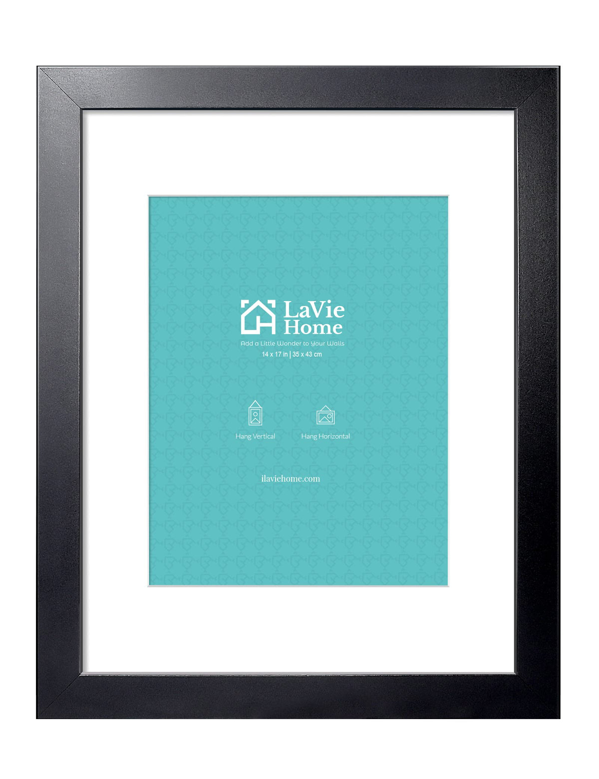 LaVie Home 14x17 black poster frame front view with clear plexiglass for vibrant displays