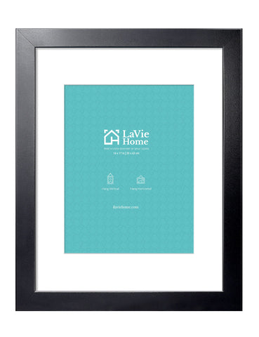 LaVie Home 14x17 black poster frame front view with clear plexiglass for vibrant displays
