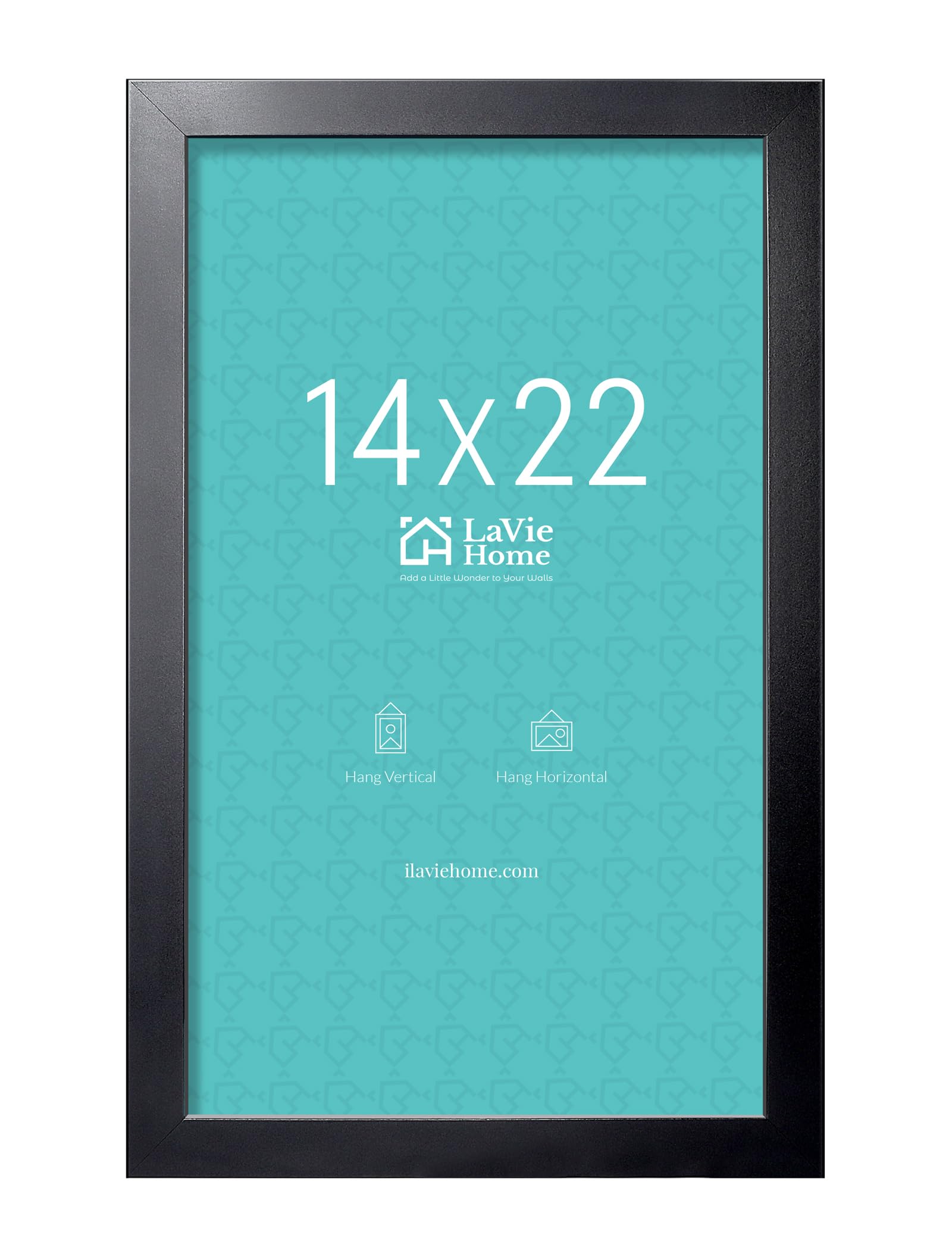 LaVie Home 14x22 black poster frame front showing a clean, gallery-ready wall display.