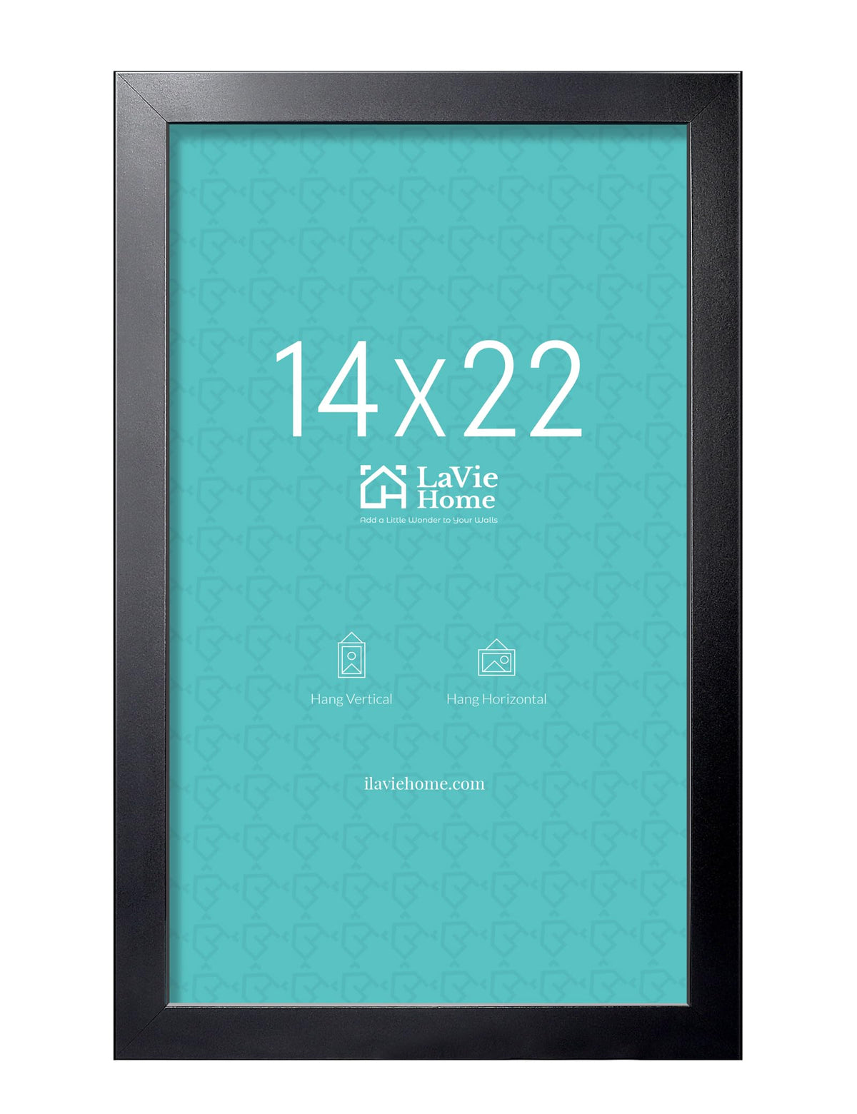 LaVie Home 14x22 black poster frame front showing a clean, gallery-ready wall display.