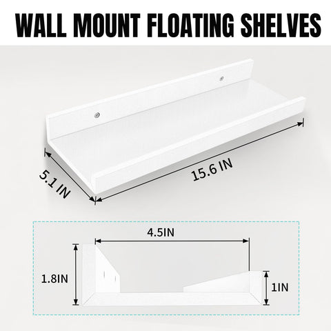 LaVie Home 15.6-inch wall shelf ledge with lip prevents items from slipping